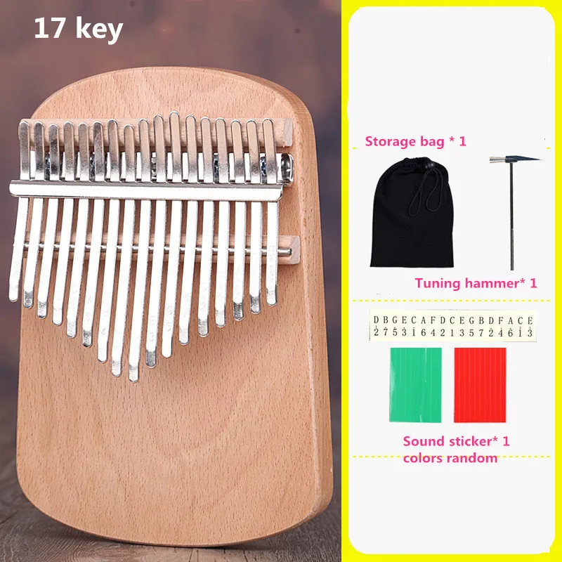 17 клавиш тона сандаловое дерево Kalimba Африканский Mbira большой палец пианино