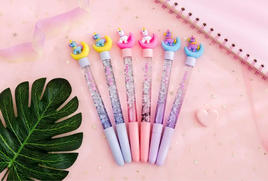 1 шт гелевая ручка с единорогом 0,38 мм Kawaii канцелярские принадлежности новинка милые студенческие Ручки гелевые ручки черная ручка для письма Kawaii школьные принадлежности