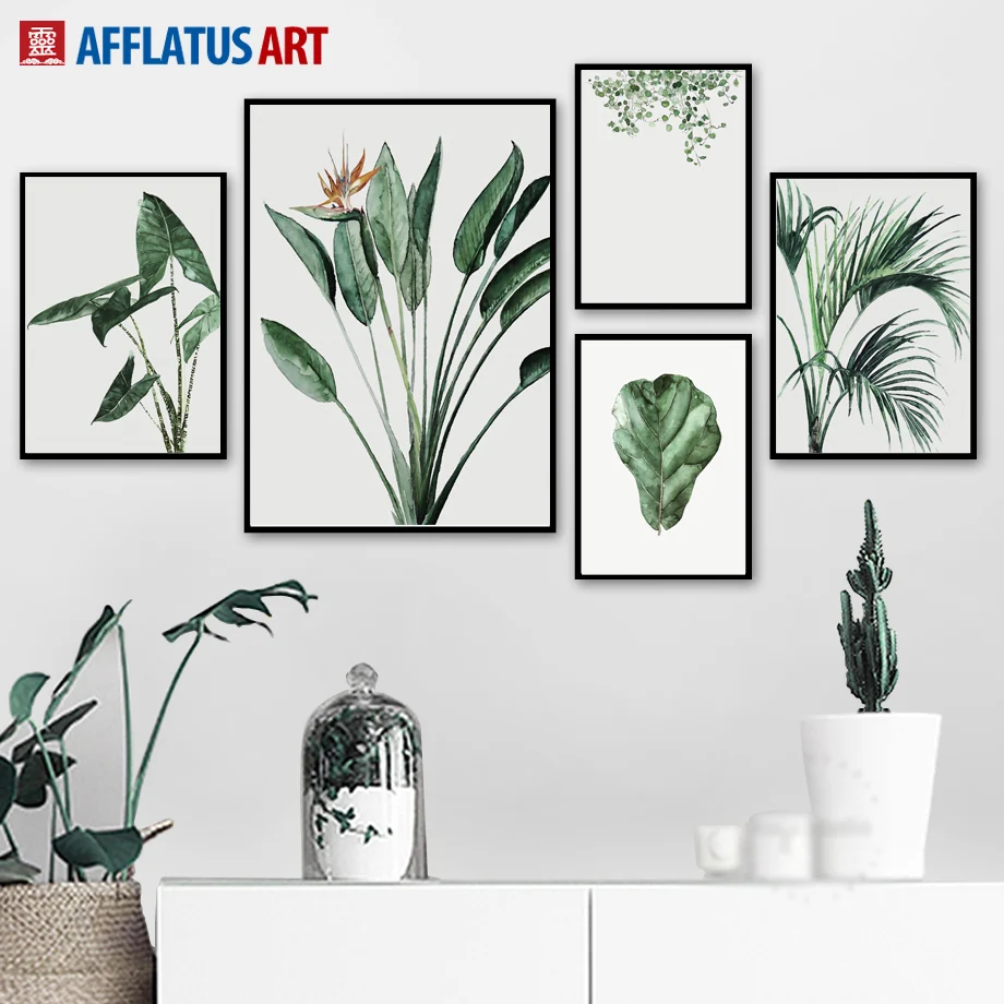 Настенная картина Strelitzia с изображением пальмовых листьев цветов пейзажа постеры