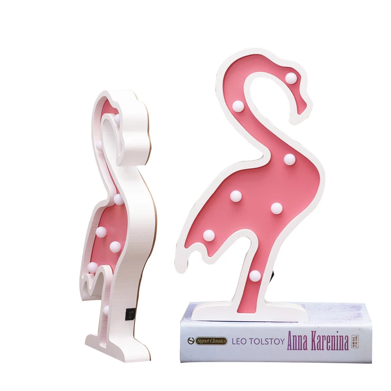 Европейский деревянный Фламинго ночник предметы интерьера миниатюрная фигурка