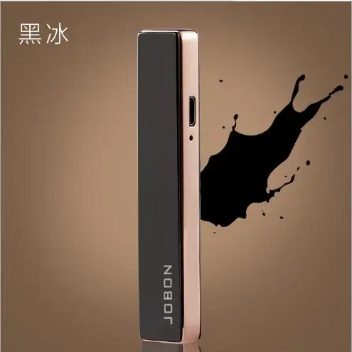 Jobon USB зарядка Зажигалка Ветрозащитная ультратонкая металлическая индивидуальная электронная сигарета Вольфрамовая зажигалка подарок для мужчин и женщин - Цвет: black