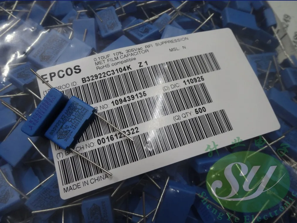 2019 горячая распродажа 10 шт/30 шт Epcos EPCOS 0 1 мкФ/305vAC 100nf u1 104 новый конденсатор с