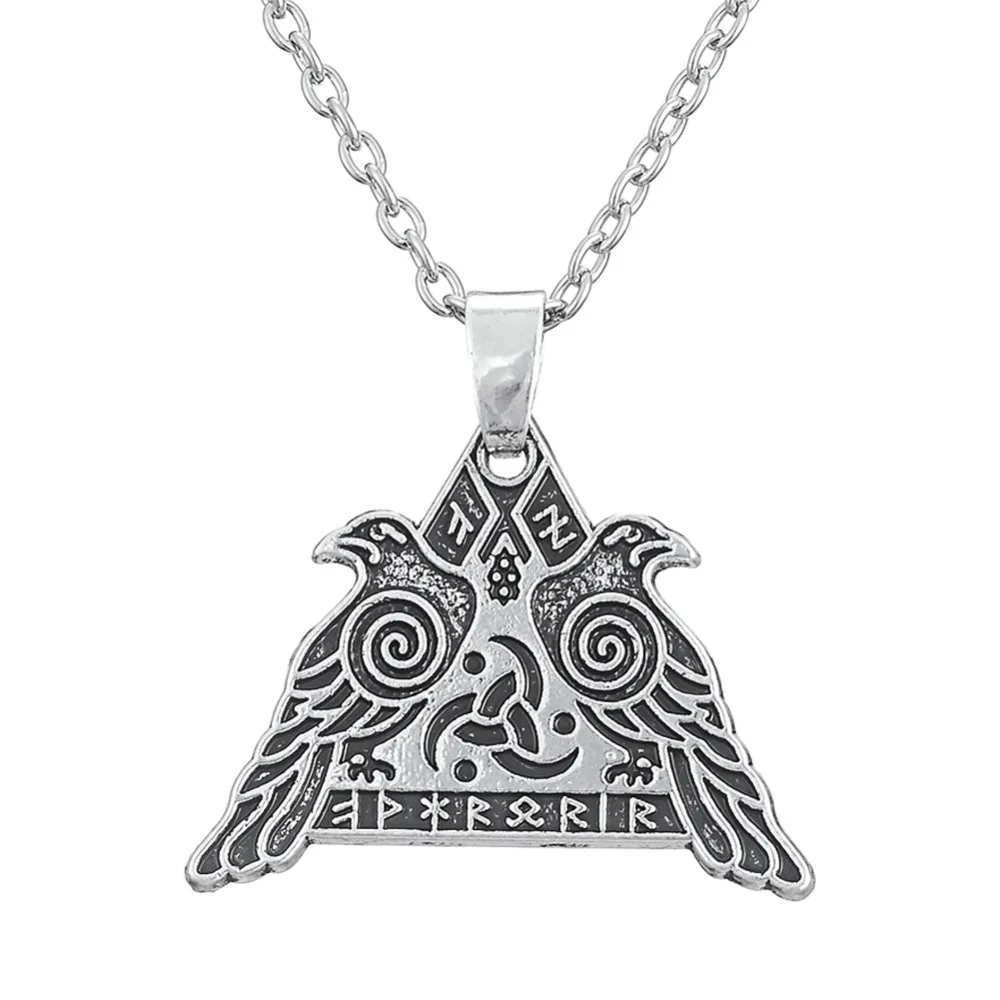 Моя форма Рунический воин викингов валкнут Валькирия кулон с вороном ювелирные