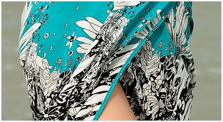 2019 новый пляжный сексуальный плащ с принтом Пляжное длинное платье парео женская