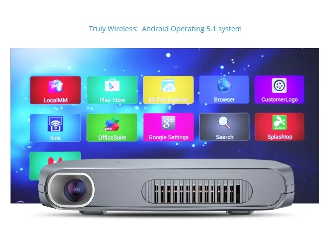 Портативный мини проектор с затвором Android Wi Fi Bluetooth светодиодный Pico Pocket HD 3D DLP LINK| |