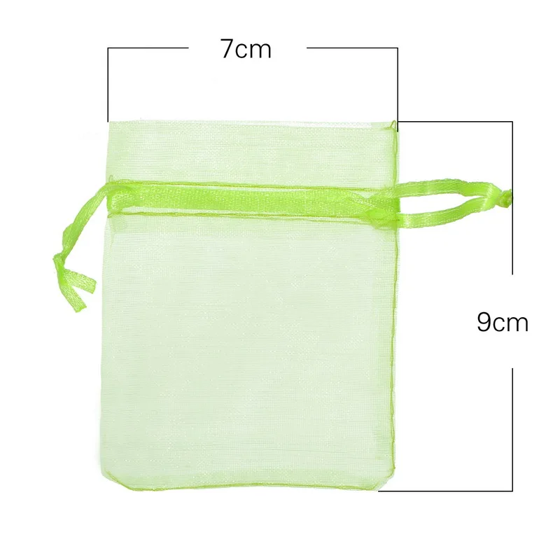 Light Green 25 шт цветные сумки из органзы для упаковки ювелирных изделий, сумки для украшения свадебной вечеринки, сумки для подарков, свадебные/рождественские украшения - Цвет: Light Green