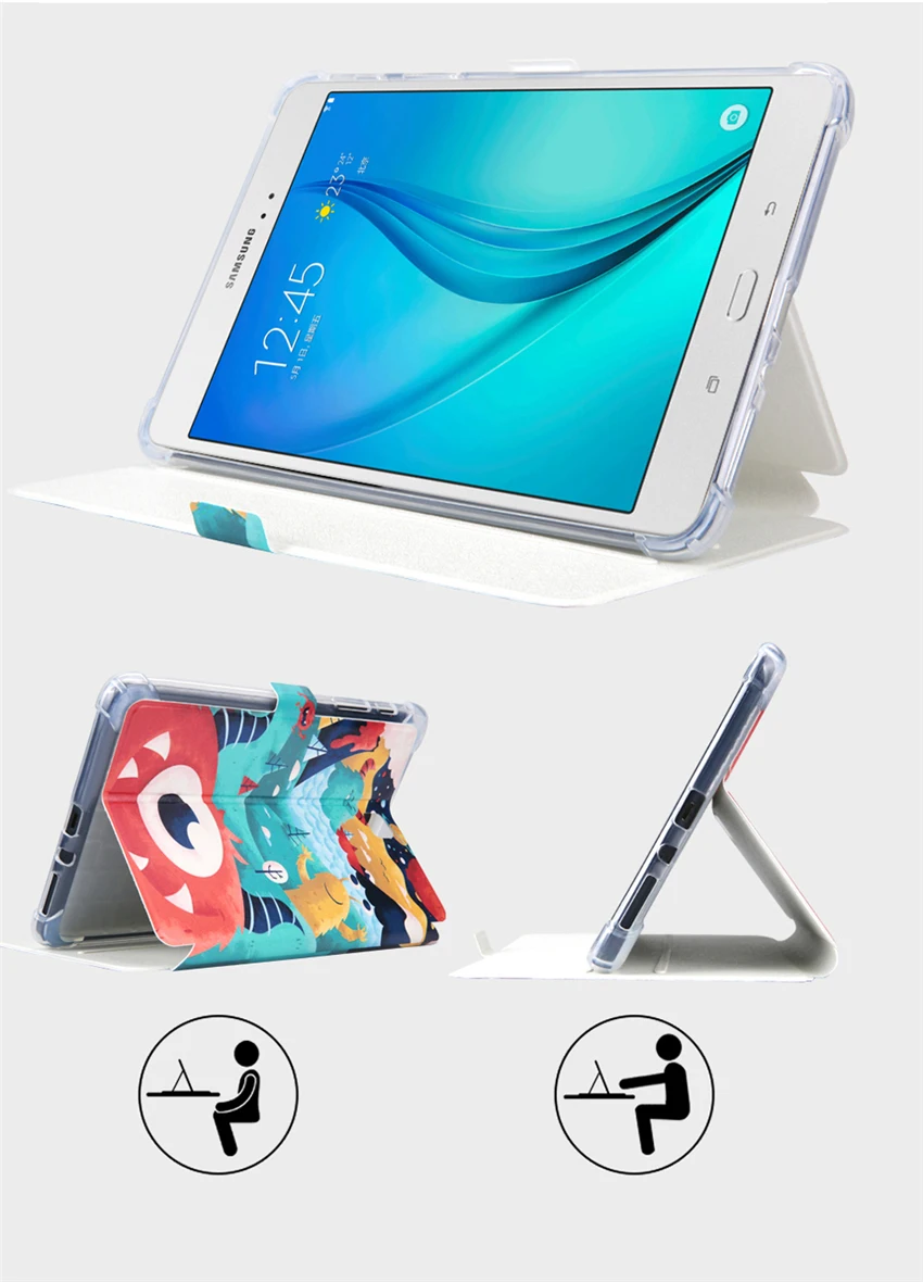 Для samsung Galaxy Tab A 8,0 T350 T355 SM-T350 SM-T355 чехол с красочным принтом тонкий умный флип-чехол с подставкой для планшета+ ручка