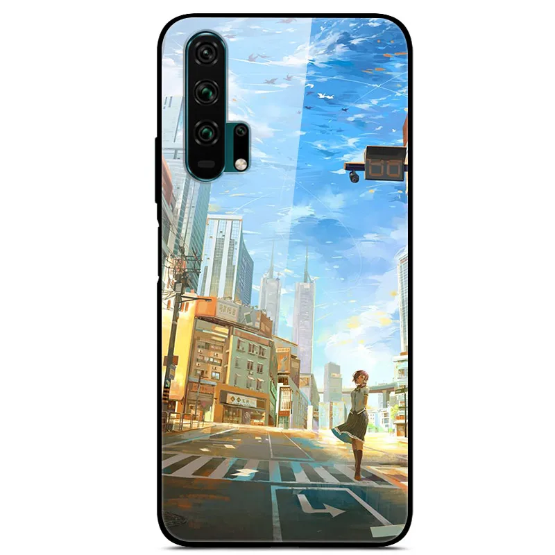 Закаленное стекло Чехол для Huawei Honor 20 Case Жесткий ПК Красочный чехол для Huawei Honor 20 Pro 20S Бампер чехол на телефона хонор20 20про
