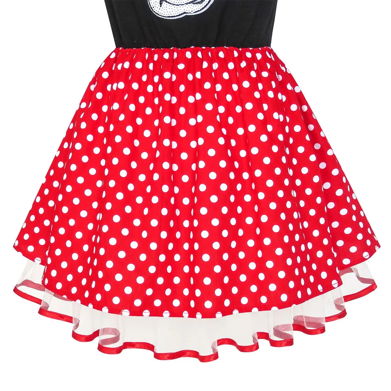 Sunny Fashion платья для девочек платье Солнечный Мода Мультфильм красный Белый Точка