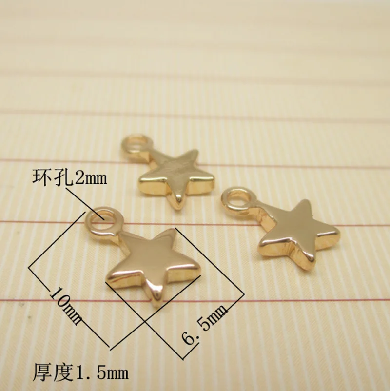 Маленькие позолоченные блестящие Плавающие Подвески в форме звезды каратного