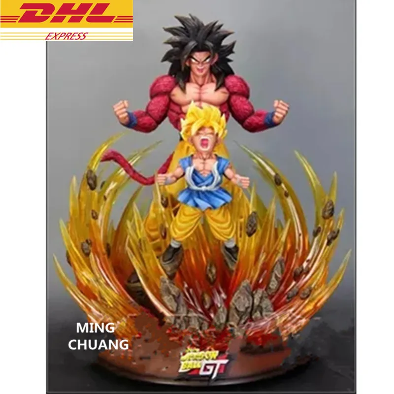 Цвет: желтый 23,6" Статуя Dragon Ball Saiyan Son Goku бюст со светодиодный светильник портрет головы GK фигурка Коллекционная модель игрушки 60 см коробка D915 - Цвет: Цвет: желтый