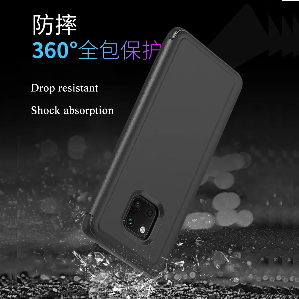 Чехол для телефона с функцией отображения Clear View Wake Sleep для Huawei Mate 9 PRO, Mate 10, P9, P9 Plus, P10, P20, Mate 8, Smart Mirror (розовый).