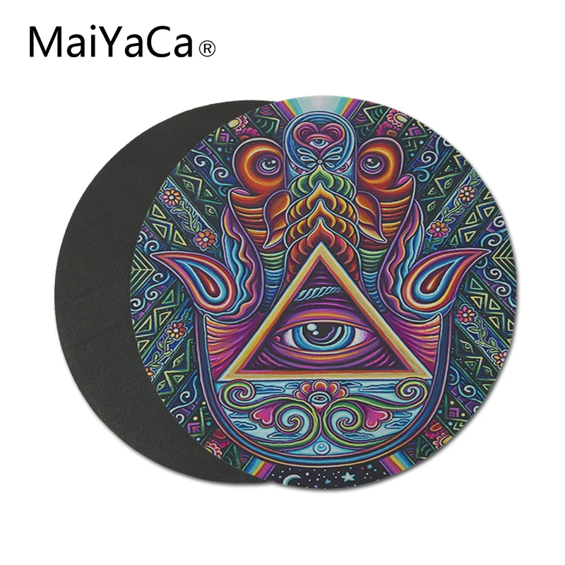 Круглый резиновый коврик для мыши MaiYaCa hamsa нескользящий офиса и работы маленький