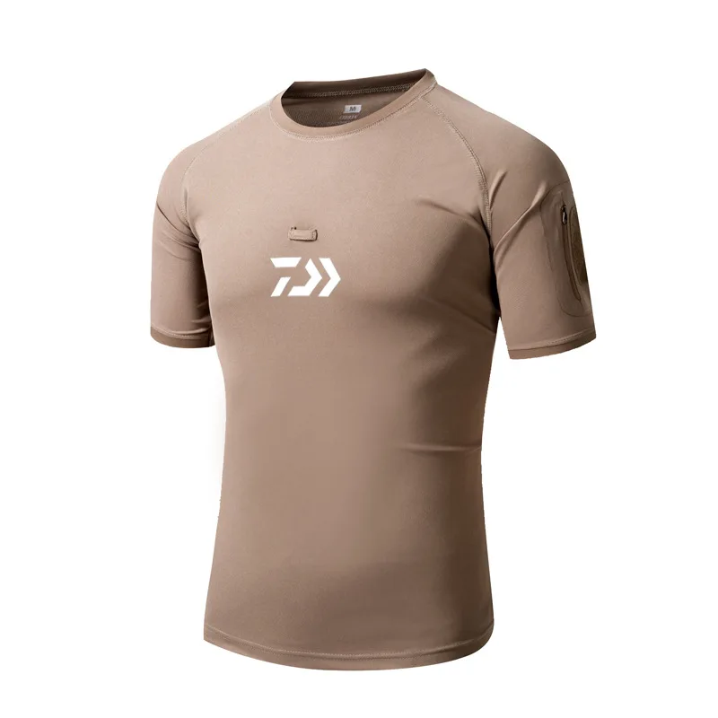 Army Yellow Мужская летняя футболка для походов спорта рыбалки быстросохнущая дышащая с защитой от ультрафиолета для рыбалки одежда с коротким рукавом Одежда для рыбалки - Цвет: Army Yellow