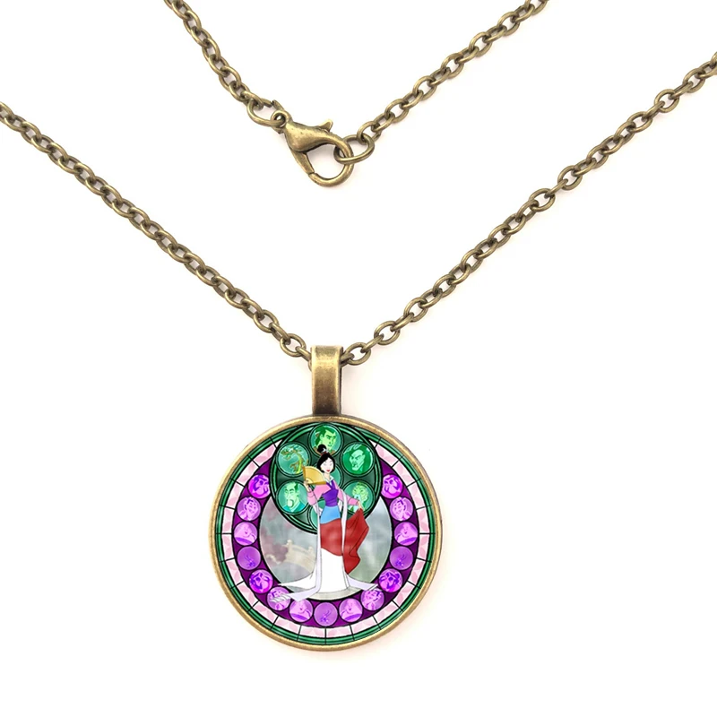 New Fashion Kingdom Hearts Mulan Necklace Handmade Round Glass Cabochon Stained Art Photo Jewelry | Украшения и аксессуары