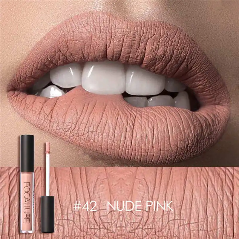 Focallure Matte жидкая губная помада, водостойкая, телесного цвета, бархатная, стойкая, хорошая пигментированная, 12 цветов, помада для губ - Цвет: 42