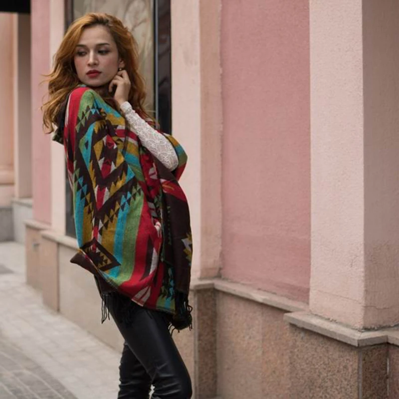 RUNMEIFA/Корейская мода Пашмина версия плаща в клетку с капюшоном накидка двойной