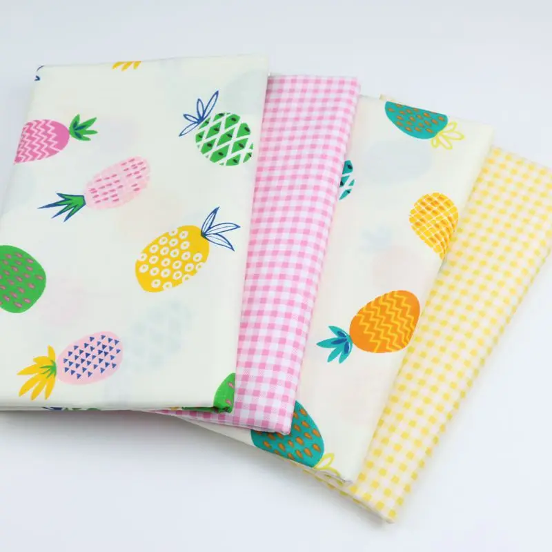 Хлопчатобумажная ткань с принтом ананаса 50 см * 160 для шитья платьев девочек