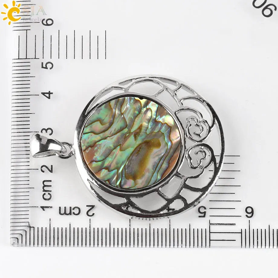 CSJA этнический Paua натуральный Абалон ракушка Подвески ожерелье полые Восточное