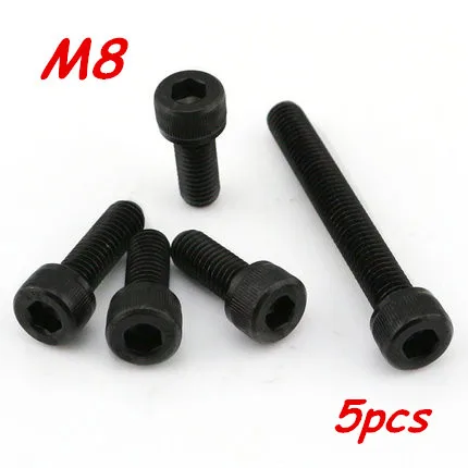 

5pcs M8*10/12/14/16/18/20/22/25/30/35/40/45/50/55-70 Hexagon socket screws Hex Head Socket Cap Screw Black 12.9 Grade Bolts