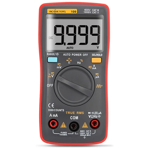 RM109(SquareWave) RM111 НТС истинного среднеквадратичного значения Цифровой мультиметр Авто Диапазон 9999 отсчетов 100 м ом Температура подсветкой AC/DC напряжение Амперметр - Цвет: RM109(SquareWave)