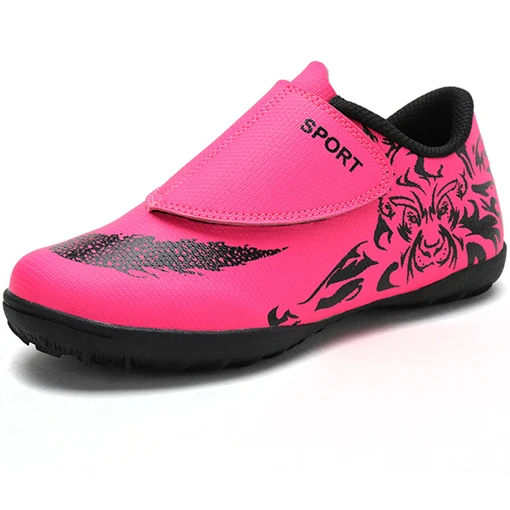 Pink Soccer Shoes Высококачественные кожаные бутсы; мягкие детские кроссовки; футбольная обувь для девочек; футбольная обувь для мальчиков; уличная детская тренировочная обувь; спортивная обувь - Цвет: Pink Soccer Shoes