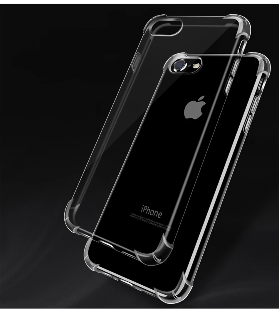 200 шт./лот для iphone 7 7Plus 6S 5 5S кристально прозрачный силиконовый мягкий ТПУ чехол с