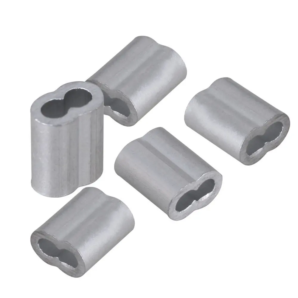 300 шт. 2 мм Двойные наконечники Серебристый Алюминиевый зажим для обжима зажимы