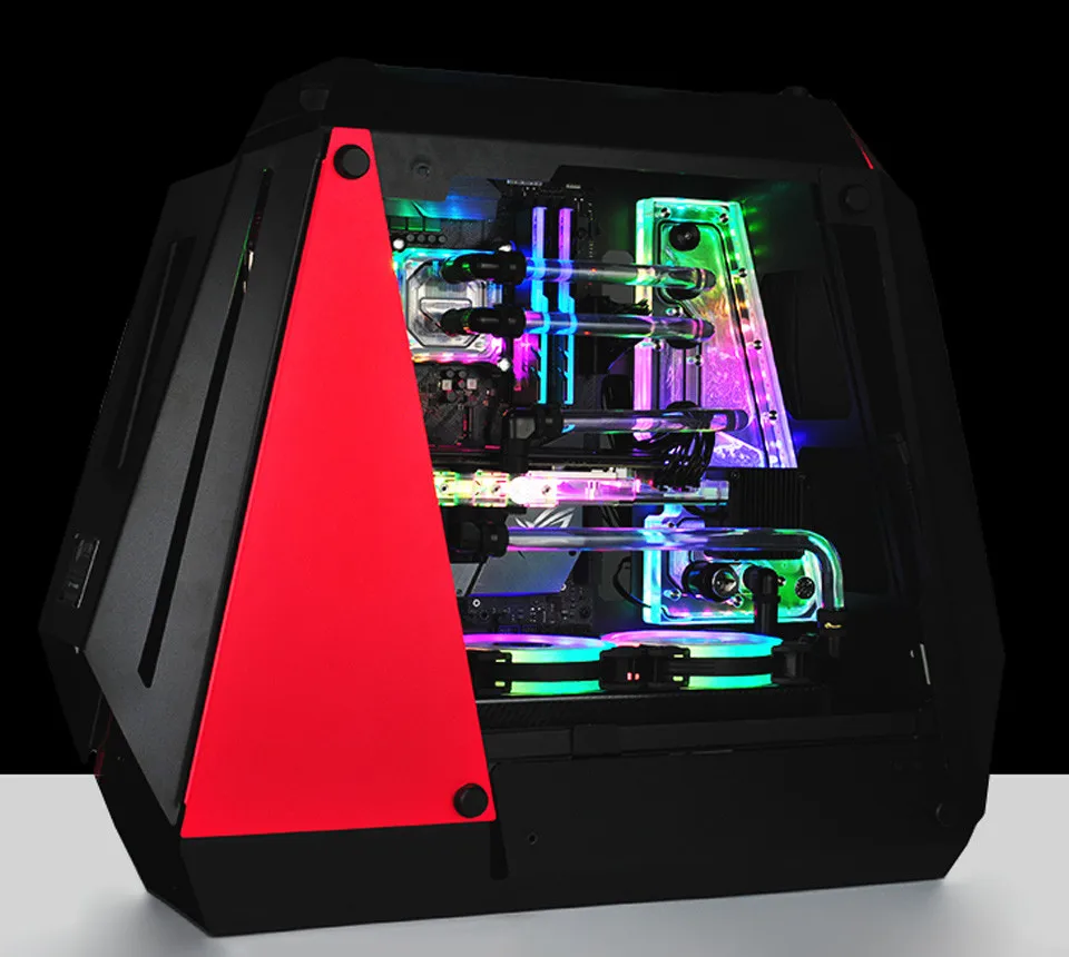 Program Loop ZEAGINAL PC ATX чехол игровой геймер гранат пират для водяного охлаждения петля алюминий+ закаленное стекло ZC-10 - Цвет: Program Loop