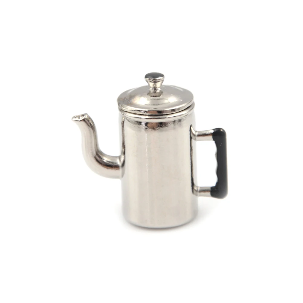 

Mini Metal Water Kettle Simulation Crafts Dollhouse Miniatures Mini Canteen Play Furniture Kitchen Toys for 1:12 Accessories