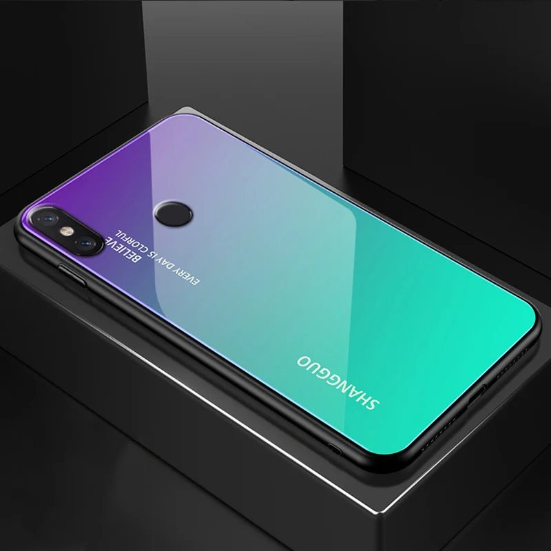 Корпус для xiaomi mi x 2 s mi x2s случае телефон Обложка градиент закалённое Защитное стекло для xiaomi mi x 2 mi x2 крышка shell