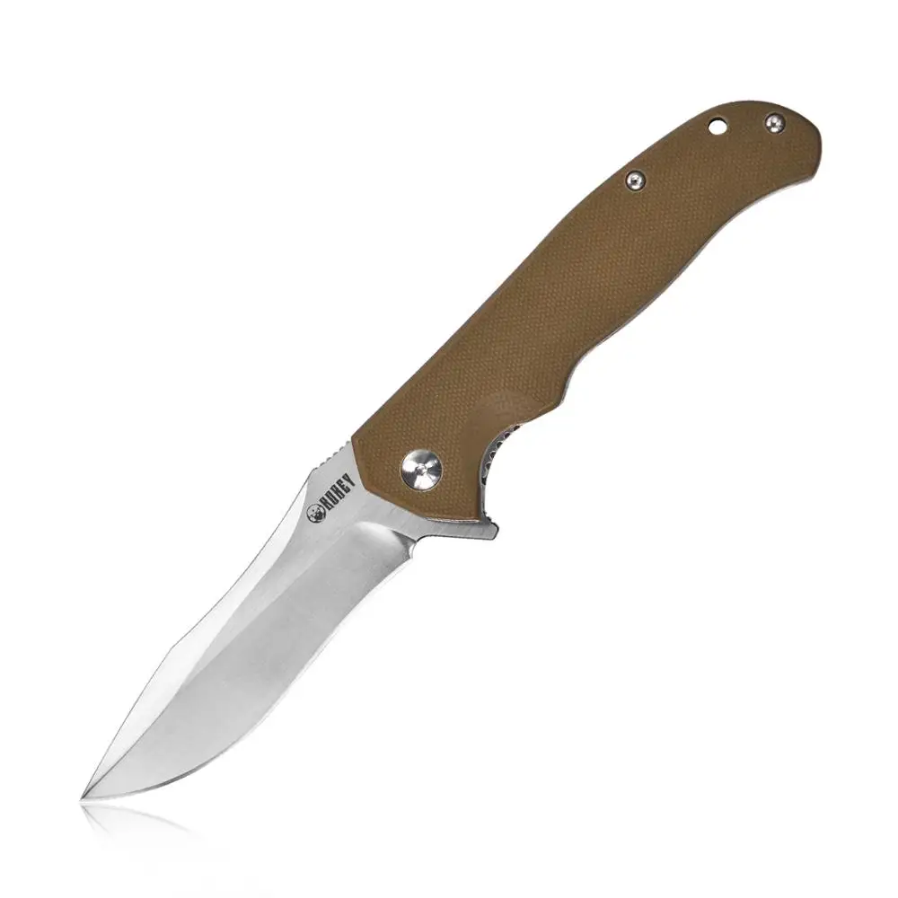 Tan KUBEY KU162 G10 Ручка EDC карманный нож с точкой падения D2 лезвие мяч баринг Открытый Тактический Кемпинг выживания складные ножи - Цвет: Tan