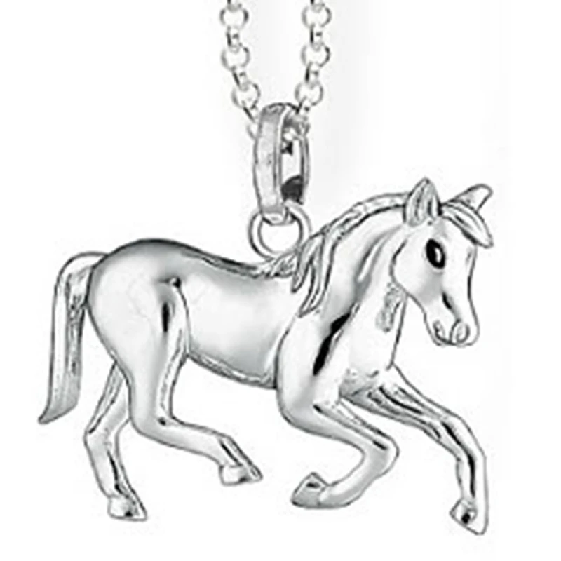 

925 Sterling Silver Horse Chokers Necklaces & Pendants, European Bijoux Most Fashion Jewelry Pendant Necklace Gift for Women Men