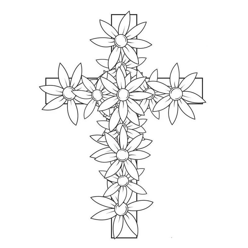 Ufurty Metal Cutting Dies cross with flowers Stitched DIY Scrapbooking Stamps Craft Embossing Die Cut Making Stencil Template | Дом и сад