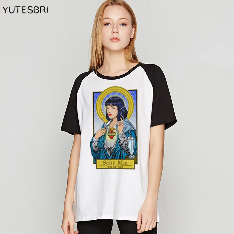 Женская одежда в стиле католицизма летняя Футболка реглан женская уличная