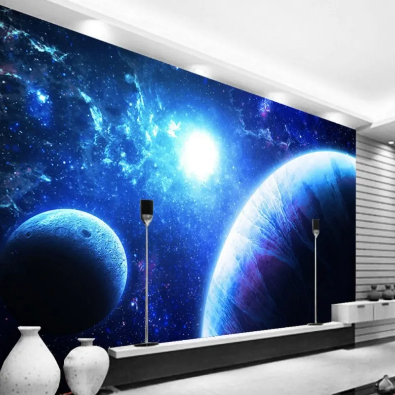 Dropship Colomac Photo Wall Mural Mysterious Earth Star Technology Modern Wallpaper for Kids Room papier peint enfant | Обустройство
