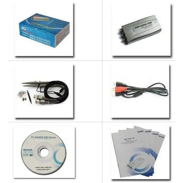 Hantek DSO-2250 Виртуальный осциллограф USB2.0 на основе ПК 100 МГц 2 Ch 250MSa/s DSO2250 с 23 функциями