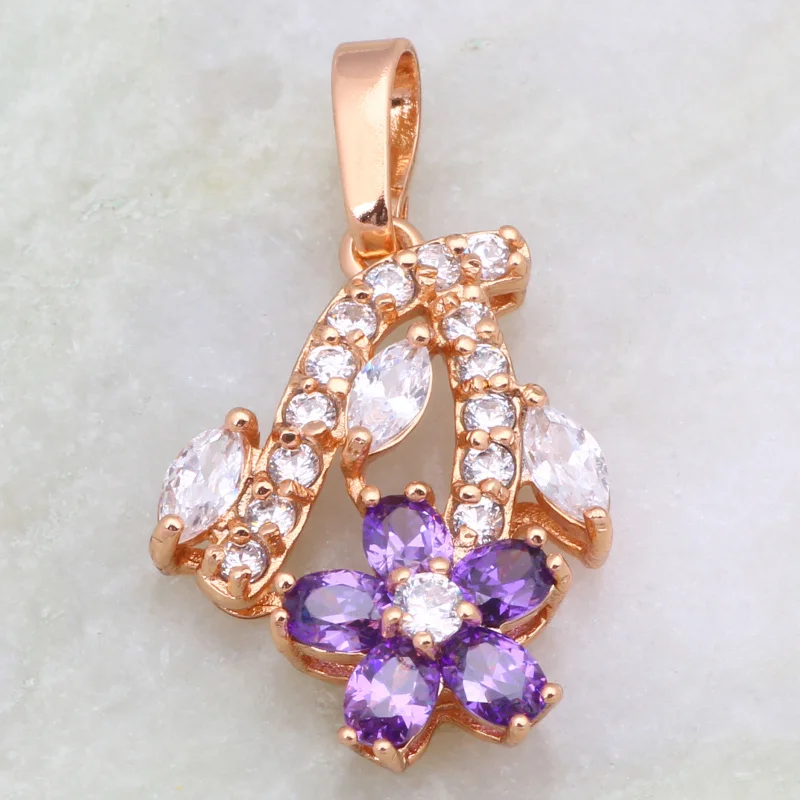 Лучшее качество ювелирных изделий золото фиолетовый Кубического циркония кулон