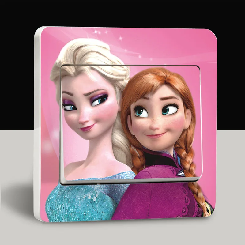 4 шт. наклейки на выключатель Анна Эльза Принцесса стену прекрасный салон дети