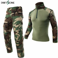 woodland military uniform airsoft camouflage clothing suit paintball equipment military clothing tactical pants shirt with pads