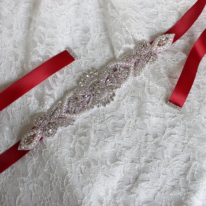 Rhinestone Wedding Ribbon Belt Accessories Bride Bridesmaid Pearl Bridal Sashes Belts For Dress Gown Decor In Stock | Свадьбы и