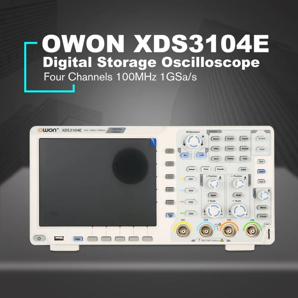 OWON XDS3104E четыре канала глубокой памяти ЖК дисплей цифровой осциллограф Scopemeter Scope