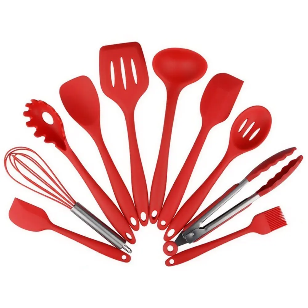 10 шт./компл. силиконовые термостойкие кухонные принадлежности для приготовления