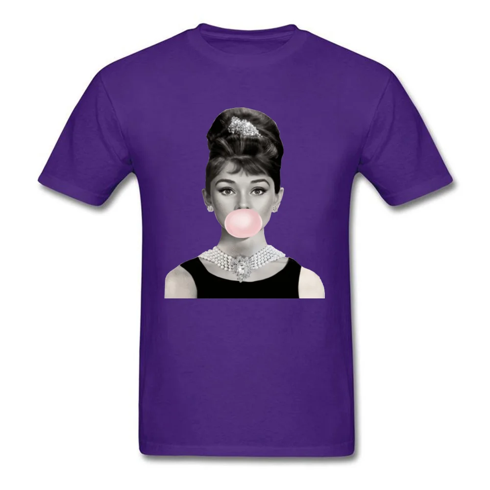 Одри Хепберн розовый жевательная резинка футболки для мужчин новейшие