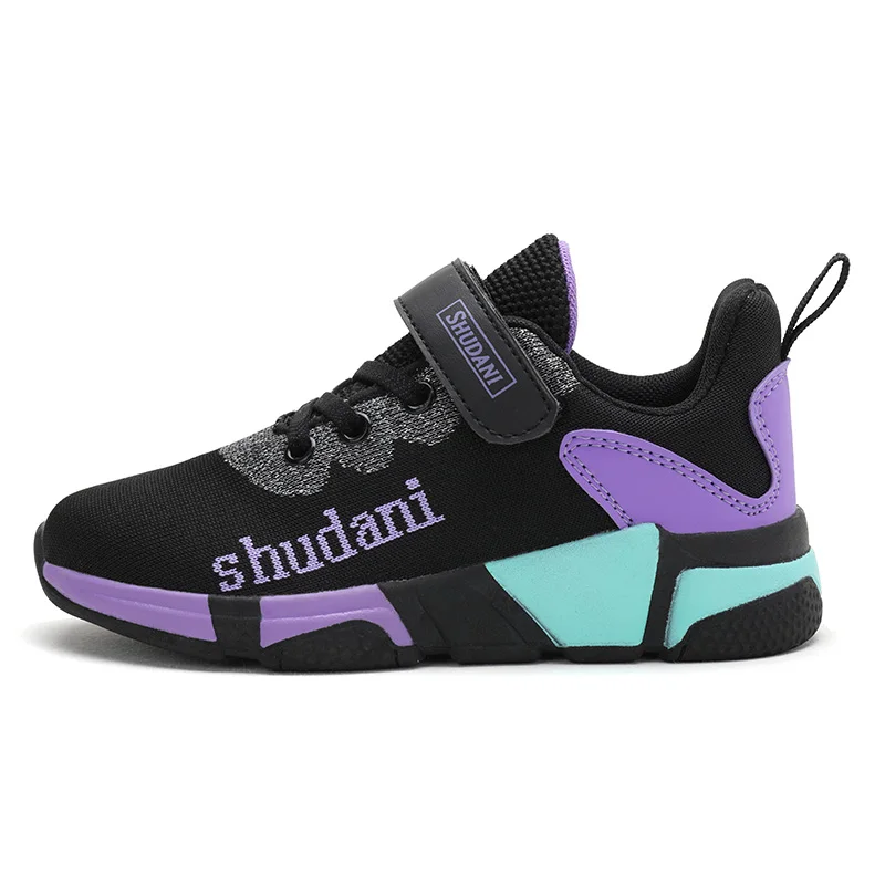 Black purple Детская обувь для девочек; modis; детская обувь; chaussures enfant fille sapato menina basket; кроссовки; meisjes sapatilha menina; buty led - Цвет: Black purple