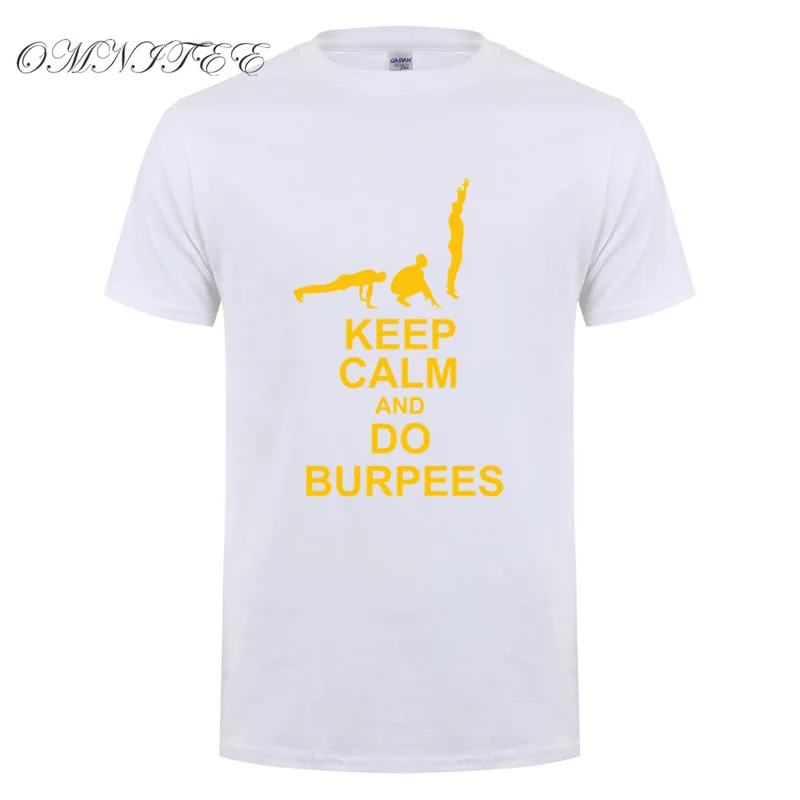 Мужская Летняя мода Gymer футболки Keep Calm и Do Burpees футболки короткий рукав хлопок фитнес мужские футболки XS-3XL OT-879 - Цвет: As picture
