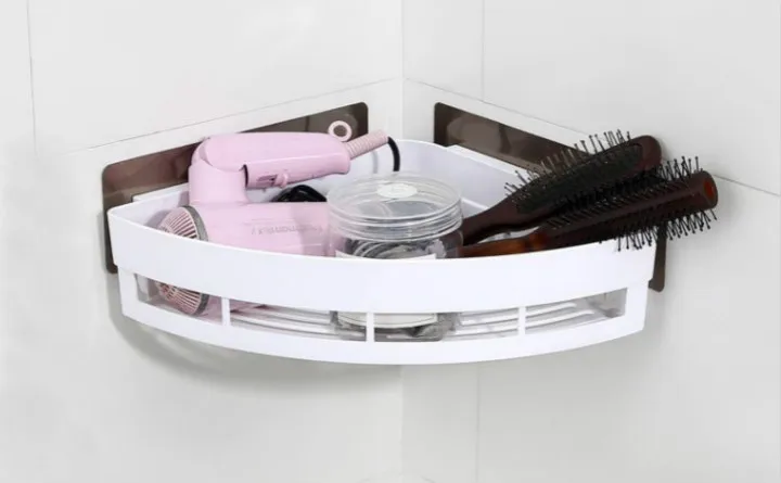 

High Quality Wall Mounted Bathroom Corner Storage Rack Organizer Shower Wall Shelf Suction Kitchen Organizer Spice Holder Rack