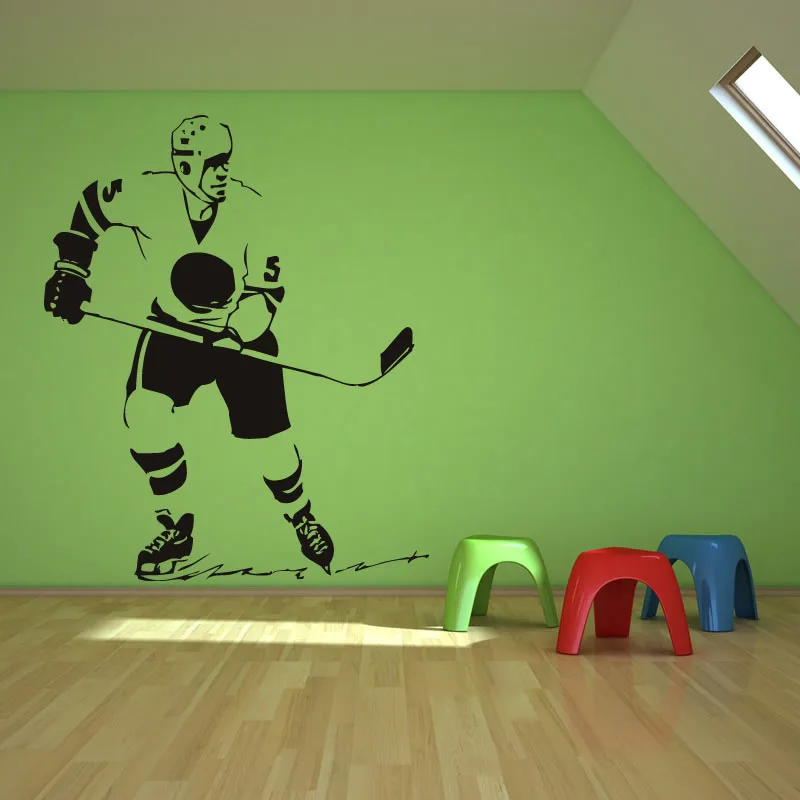 

Sport Ice Hockey Player Wall Sticker Home Decor Removable Self Adhesive Wall Art Murals Living Room Bedroom Wall Stickers