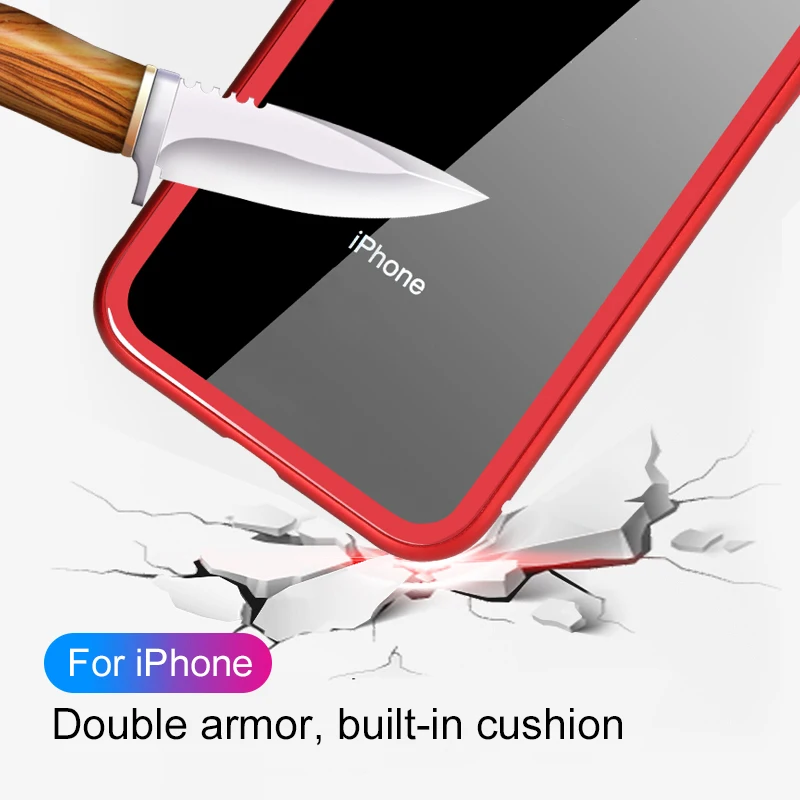 Ultra Magnetic Adsorption Case For iPhone XS Max XR X Phone Apple i phone 6 6s 7 8 plus RX SX Tempered Glass Back Cover | Мобильные