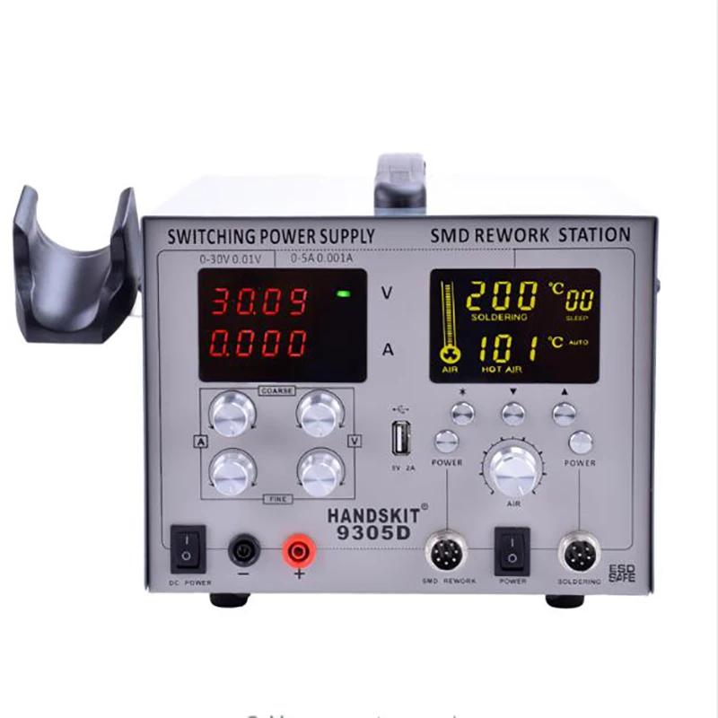 110V / 220V 4 in1 Digital SMD 30V-5A DC Power Supply BGA Auto Hot Air Gun Rework Station Soldering Iron with Tools | Инструменты
